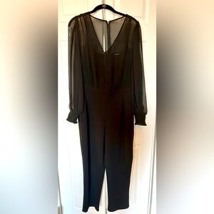 Chiffon V neck long sleeve jumpsuit